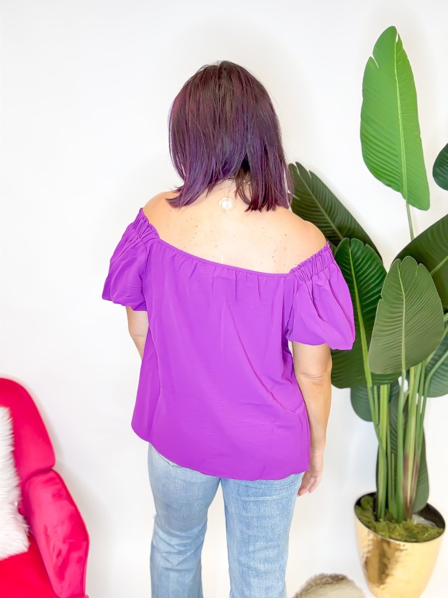 Belle Bloom Top in Magenta Purple - Reg/Curvy - FINAL SALE - Macoma Boutique100 Short Sleeve