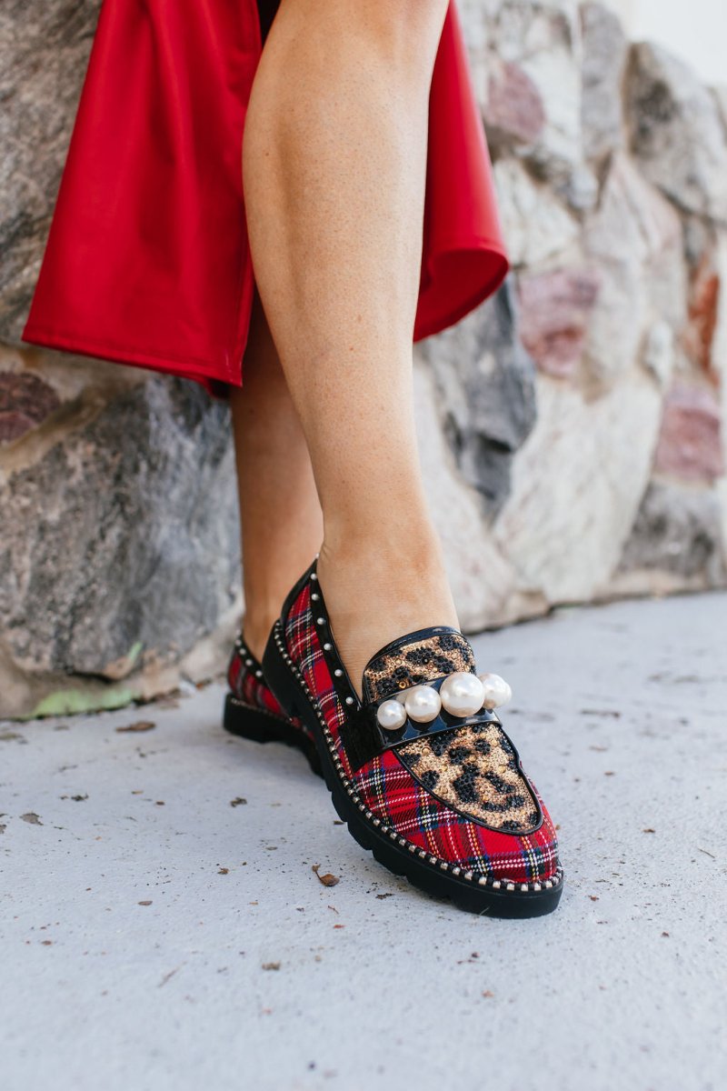 Betsey Johnson Women's Red Plaid Harloe Shoes