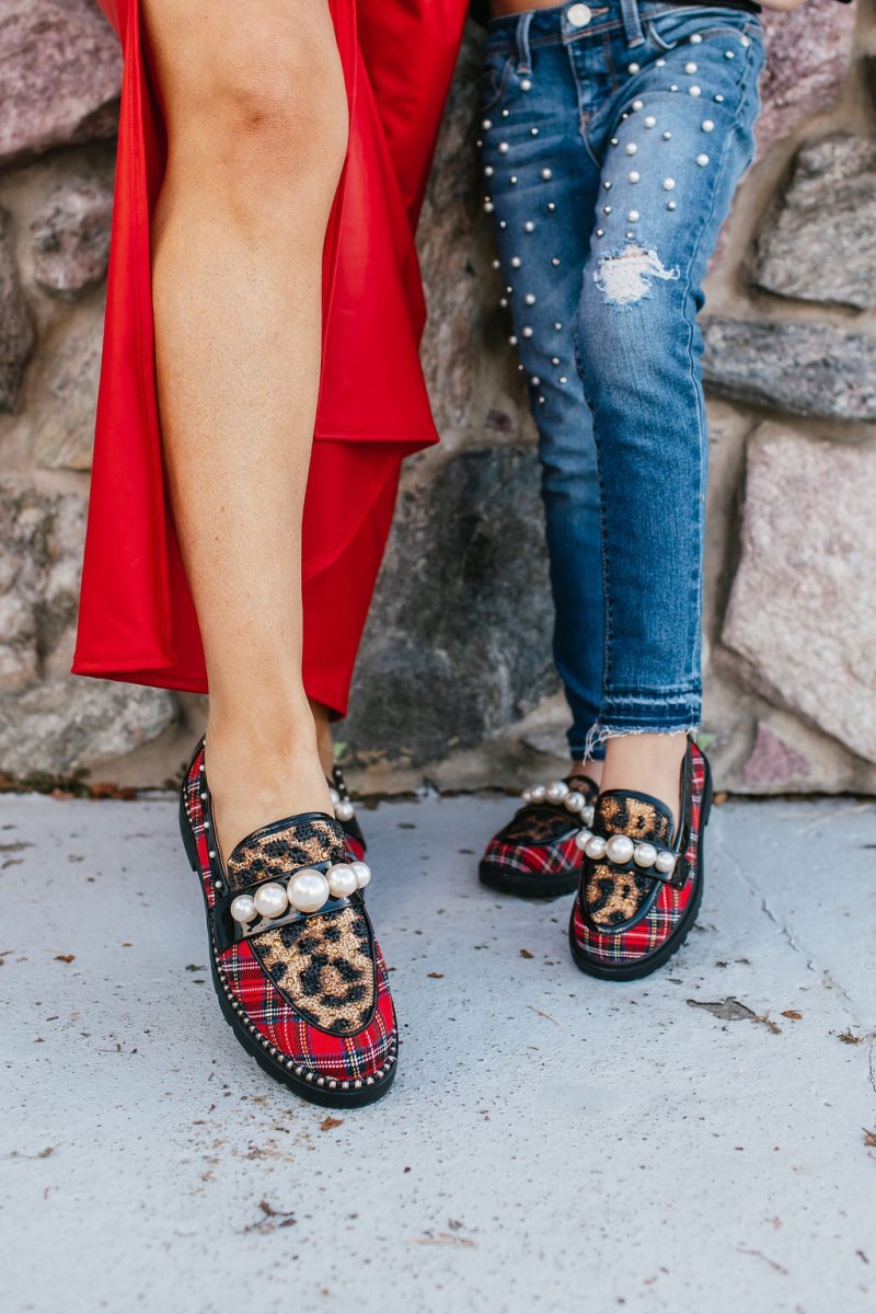 Betsey Johnson Women's Red Plaid Harloe Shoes - Macoma Boutique305 Flats