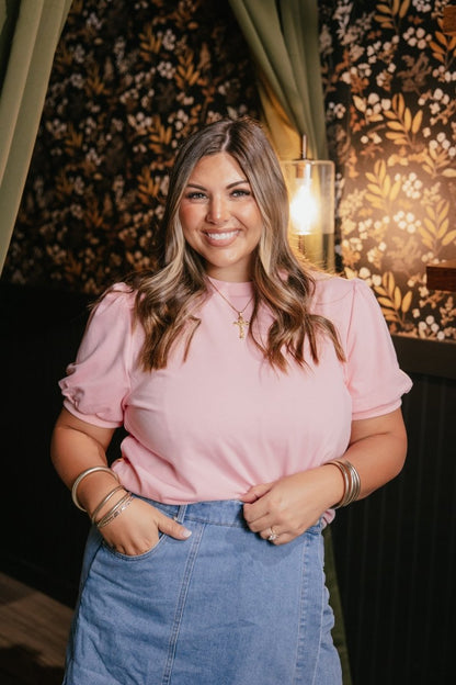 Better Together Top In Light Pink - Reg & Curvy - Macoma Boutique100 Short Sleeve
