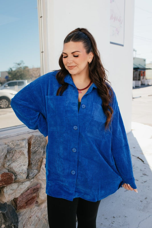 BLACK FRIDAY DEAL: Bright Side Corduroy Jacket In Surf The Web - Macoma Boutique240 Jackets/Blazers