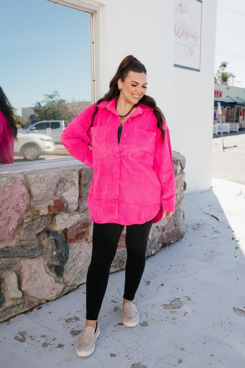 BLACK FRIDAY DEAL: Bright Side Corduroy Top In Beetroot - Macoma Boutique240 Jackets/Blazers