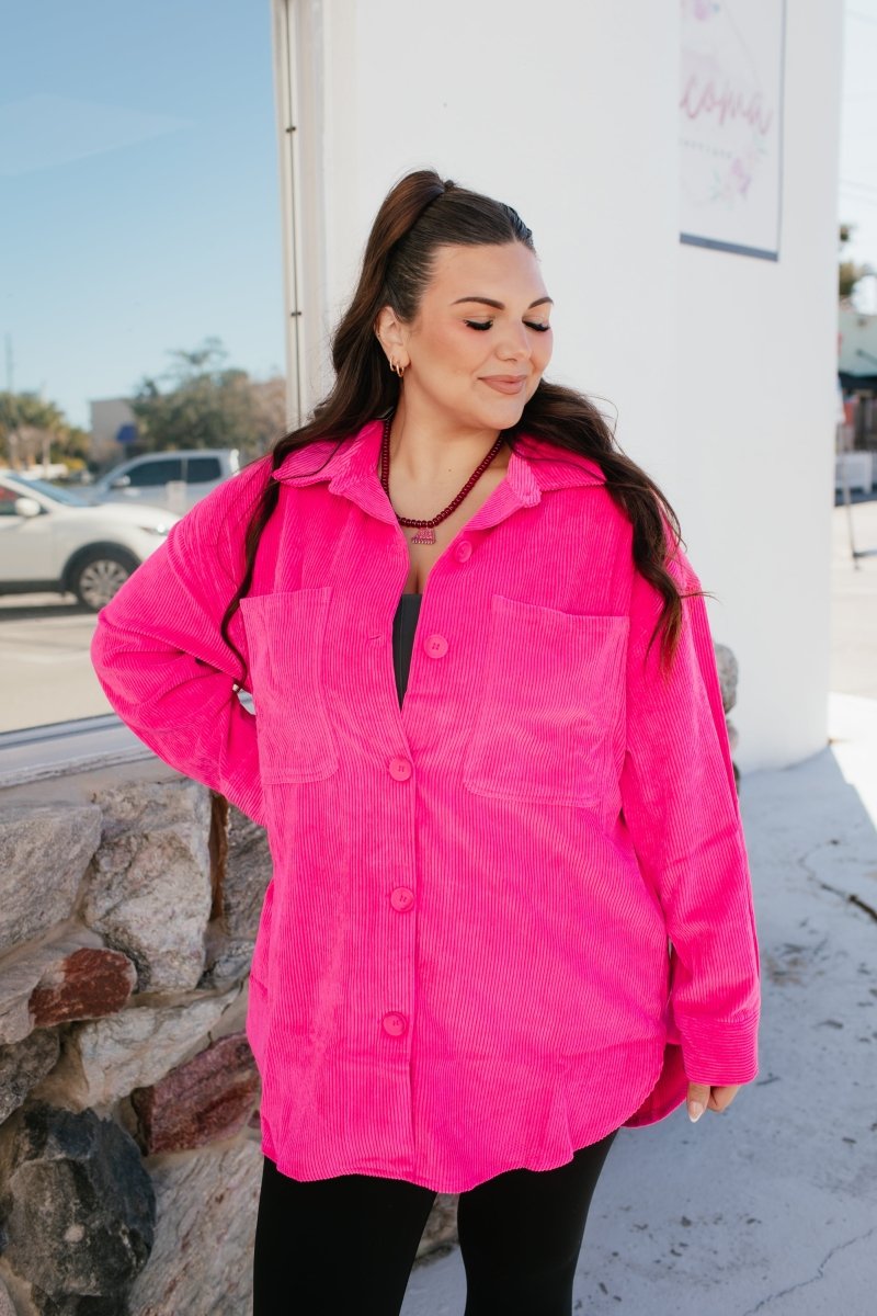 BLACK FRIDAY DEAL: Bright Side Corduroy Top In Beetroot - Macoma Boutique240 Jackets/Blazers