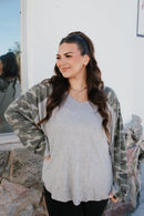 BLACK FRIDAY DEAL: Camo Contrast Top - Macoma Boutique120 Long Sleeve
