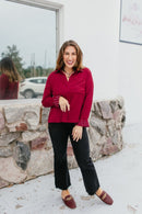 BLACK FRIDAY DEAL: Chic Essence Top In Wine - Macoma Boutique120 Long Sleeve