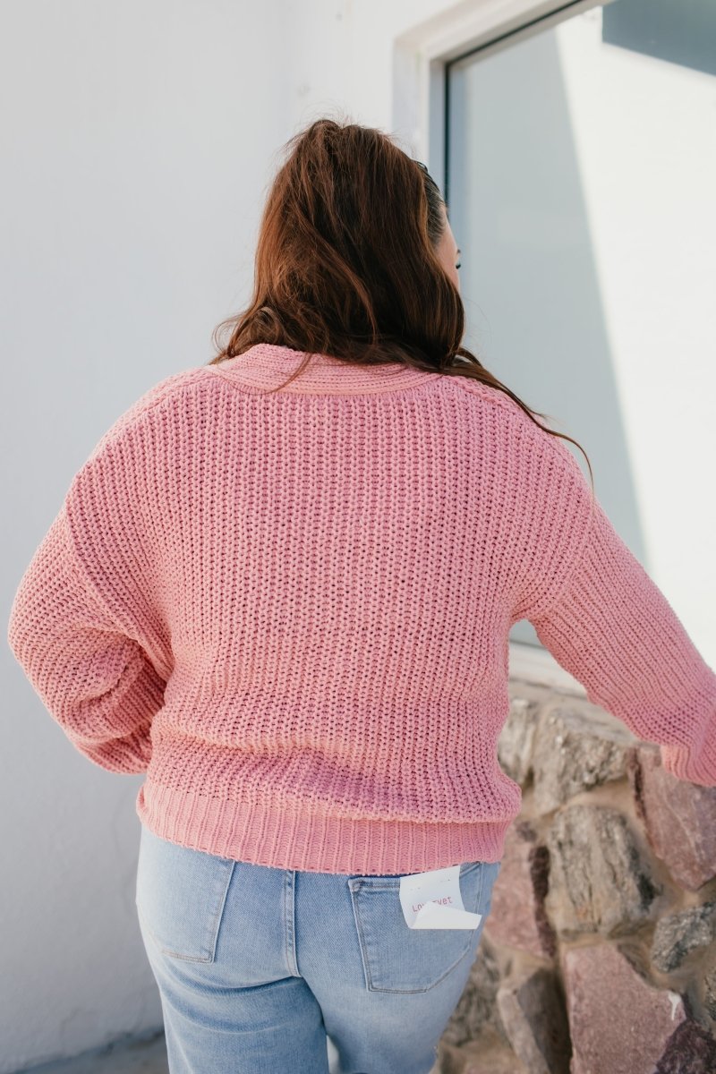 BLACK FRIDAY DEAL: Chunky & Cozy Cardigan In Rose Pink - Macoma Boutique220 Cardigans/Kimonos