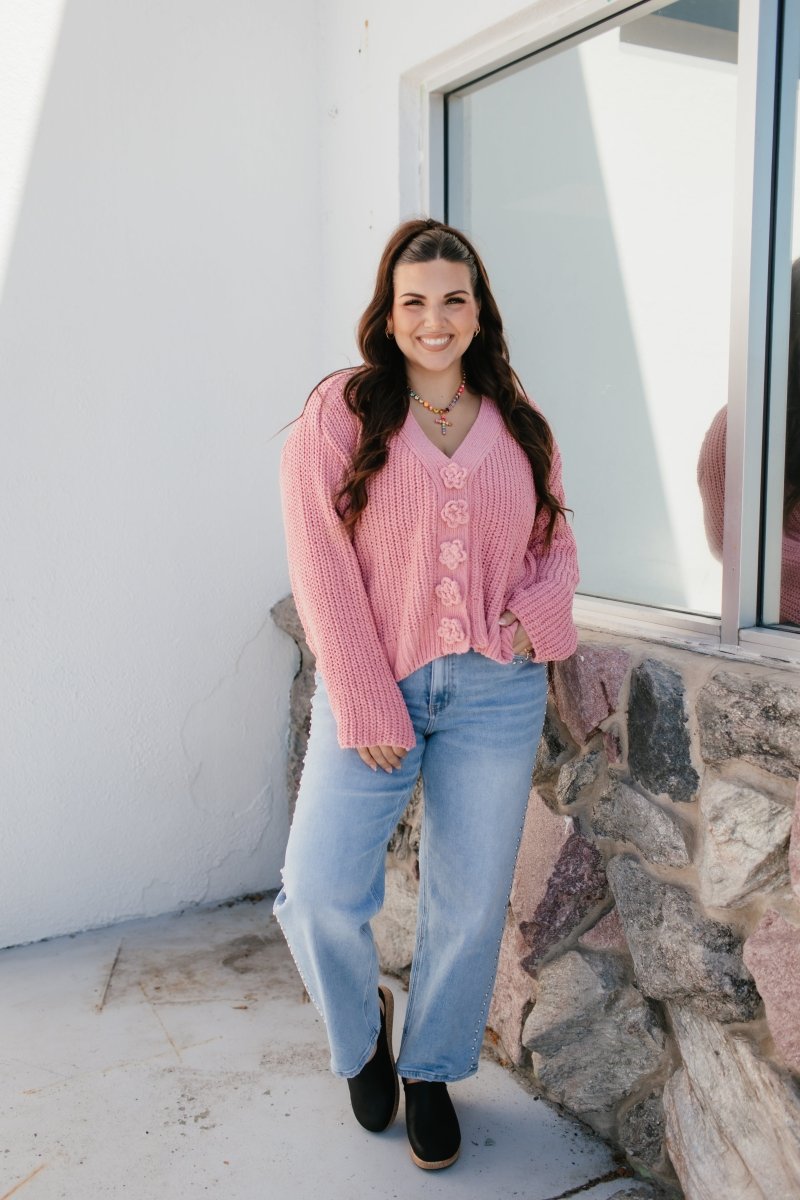 BLACK FRIDAY DEAL: Chunky & Cozy Cardigan In Rose Pink - Macoma Boutique220 Cardigans/Kimonos
