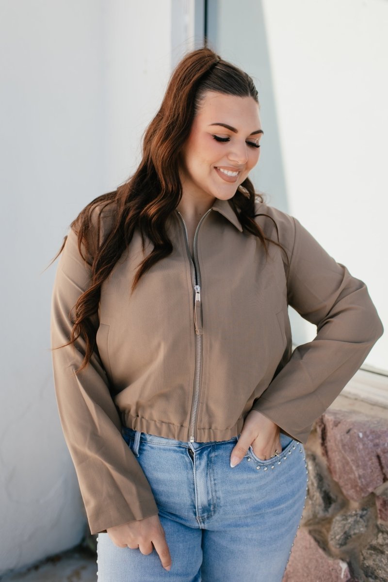 BLACK FRIDAY DEAL: City Scene Jacket In Mocha - Macoma Boutique240 Jackets/Blazers