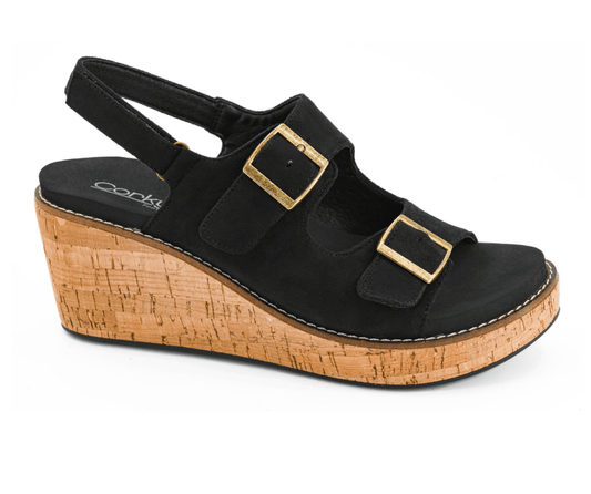 BLACK FRIDAY DEAL: Corky's Black Faux Suede My 2 Cents Wedges - Macoma Boutique302 Wedges & Heels