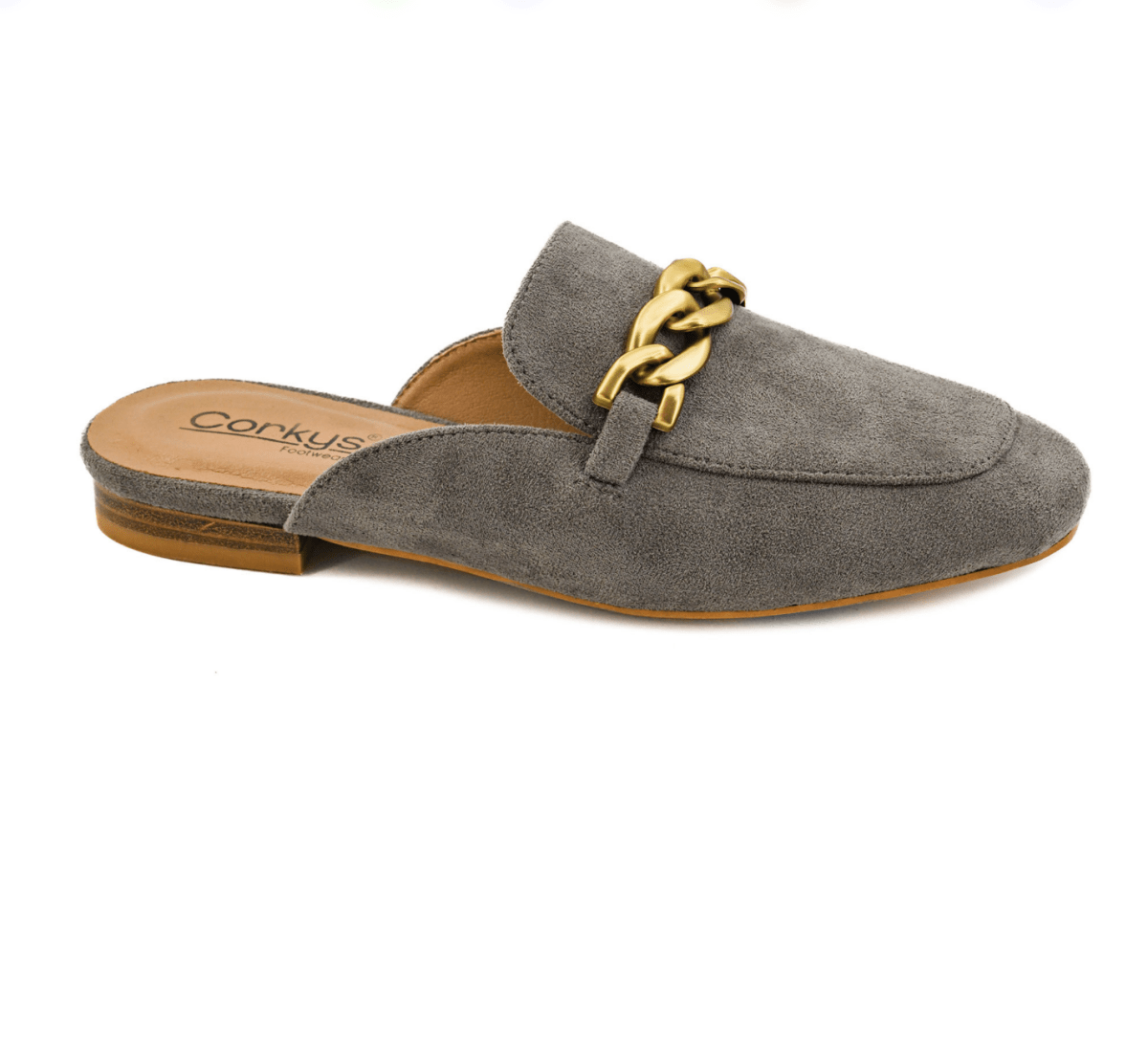 BLACK FRIDAY DEAL: Corky's Grey Faux Suede Keepsake Mules - Macoma Boutique303 Mules & Boots