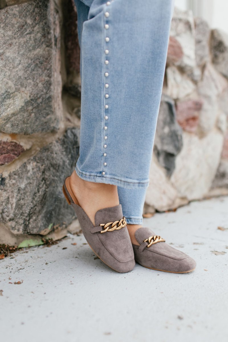 BLACK FRIDAY DEAL: Corky's Grey Faux Suede Keepsake Mules