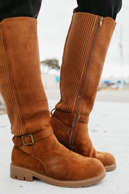 Black Friday Deal: Corky's Tobacco Faux Suede Hay There Boots - Macoma Boutique303 Mules & Boots