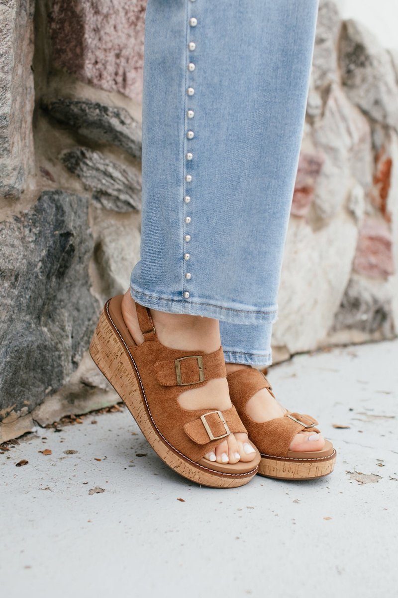 BLACK FRIDAY DEAL: Corky's Tobacco Faux Suede My 2 Cents Wedges