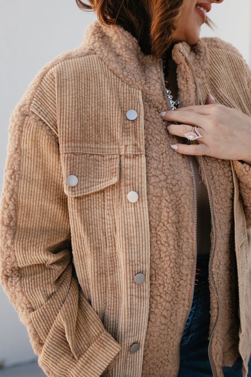 BLACK FRIDAY DEAL: Cozy Corduroy Jacket In Latte - Macoma Boutique240 Jackets/Blazers