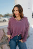 BLACK FRIDAY DEAL: Cozy On The Go Top In Dark Plum - Macoma Boutique120 Long Sleeve