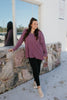 BLACK FRIDAY DEAL: Cozy On The Go Top In Dark Plum - Macoma Boutique120 Long Sleeve