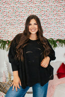 Black Friday Deal Cozy Wave Sweat In Black - Macoma Boutique130 Sweaters