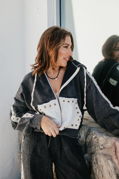 BLACK FRIDAY DEAL: Free Falling Jacket In Black - Macoma Boutique290 Loungewear/Sets