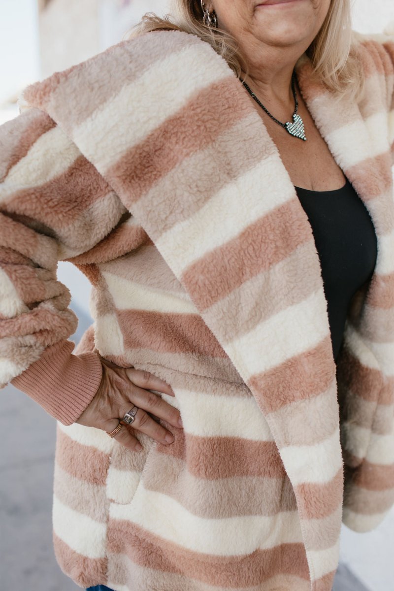 BLACK FRIDAY DEAL: Hideaway Rose Striped Jacket - Macoma Boutique220 Cardigans/Kimonos