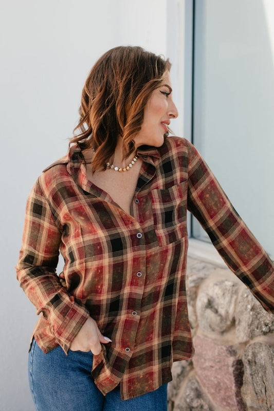 BLACK FRIDAY DEAL: Rustic Charm Plaid Top - Macoma Boutique120 Long Sleeve