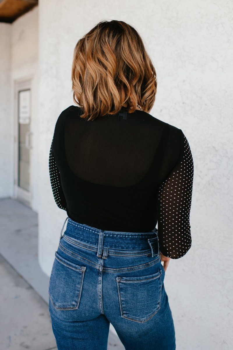 BLACK FRIDAY DEAL: Shimmer And Sheer Top - Reg & Curvy - Macoma Boutique120 Long Sleeve