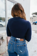 Black Friday Deal: Sleek Fit bodysuit In Navy - Macoma Boutique120 Long Sleeve