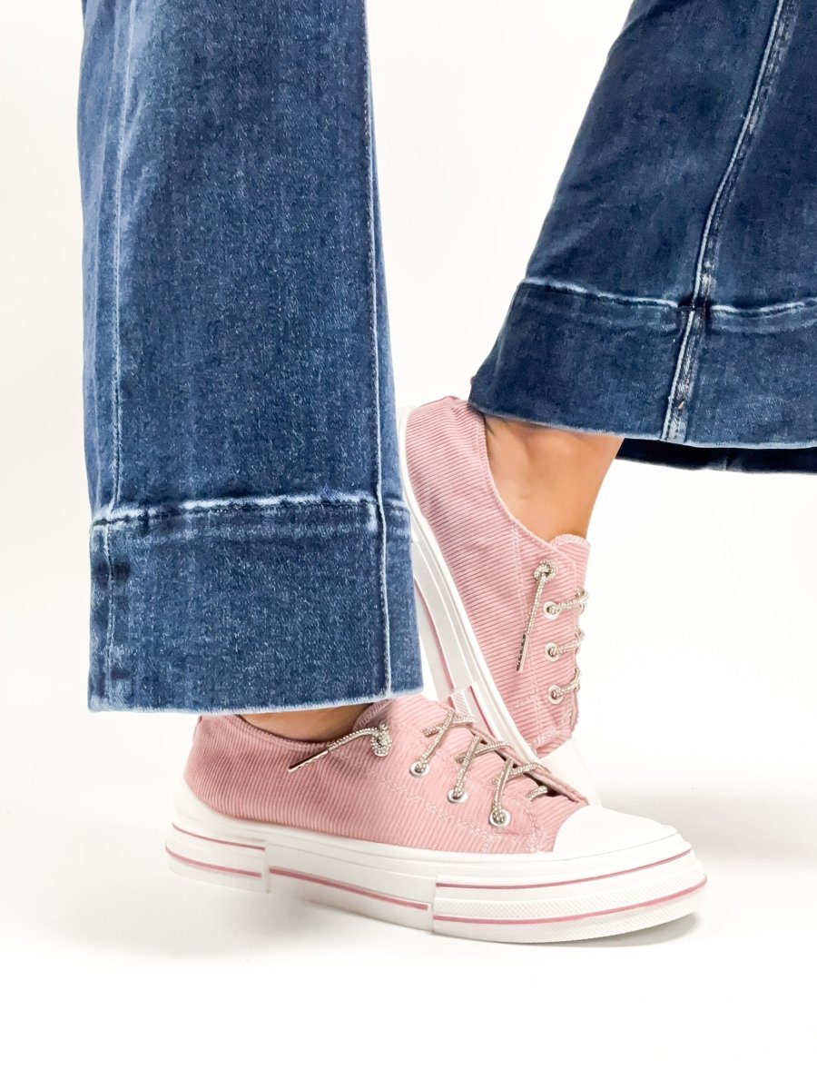 BLACK FRIDAY DEAL: Very G Blush Rose Corduroy Sneakers - Macoma Boutique301 Sneakers
