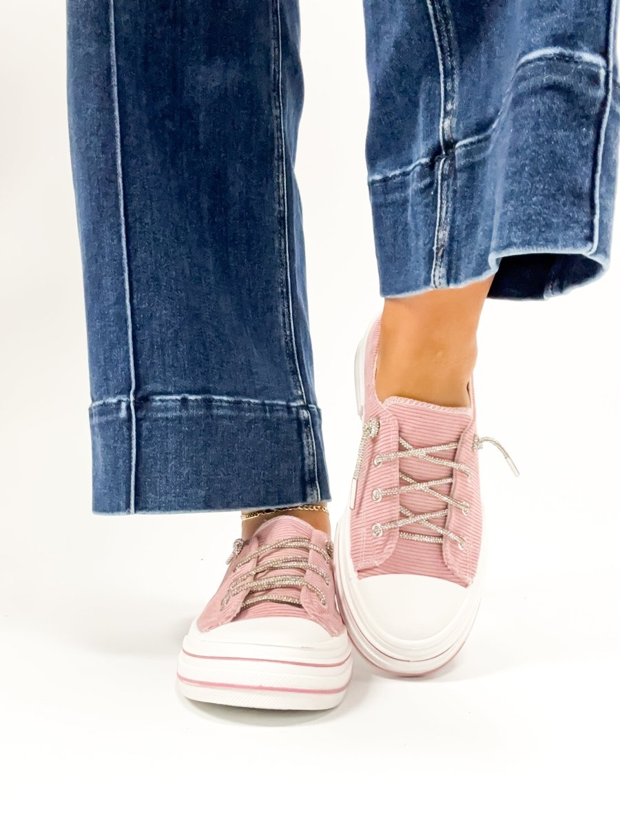 BLACK FRIDAY DEAL: Very G Blush Rose Corduroy Sneakers - Macoma Boutique301 Sneakers