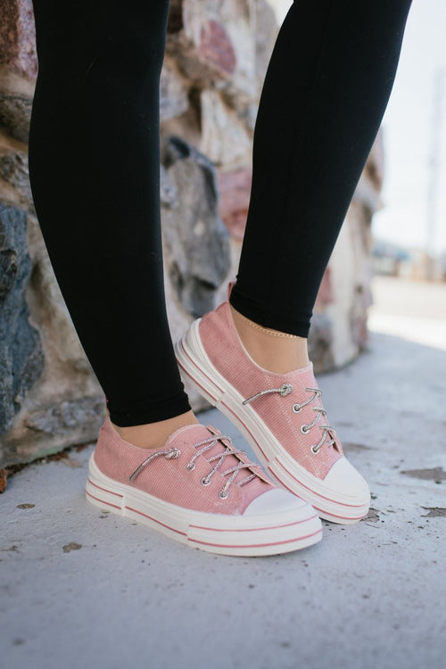 BLACK FRIDAY DEAL: Very G Blush Rose Corduroy Sneakers - Macoma Boutique301 Sneakers