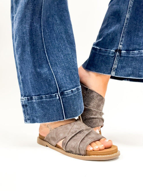 BLACK FRIDAY DEAL: Very G Charcoal Jolene Tooled Sandals - Macoma Boutique304 Sandals