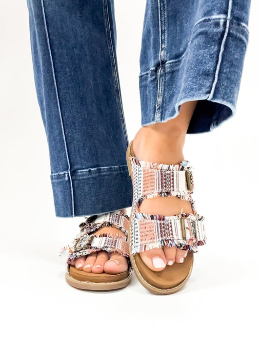 BLACK FRIDAY DEAL: Very G Cream Multi Mackenzie Sandals - Macoma Boutique304 Sandals