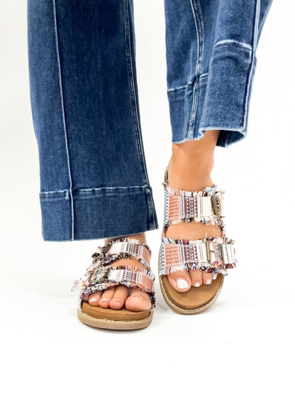 BLACK FRIDAY DEAL: Very G Cream Multi Mackenzie Sandals - Macoma Boutique304 Sandals