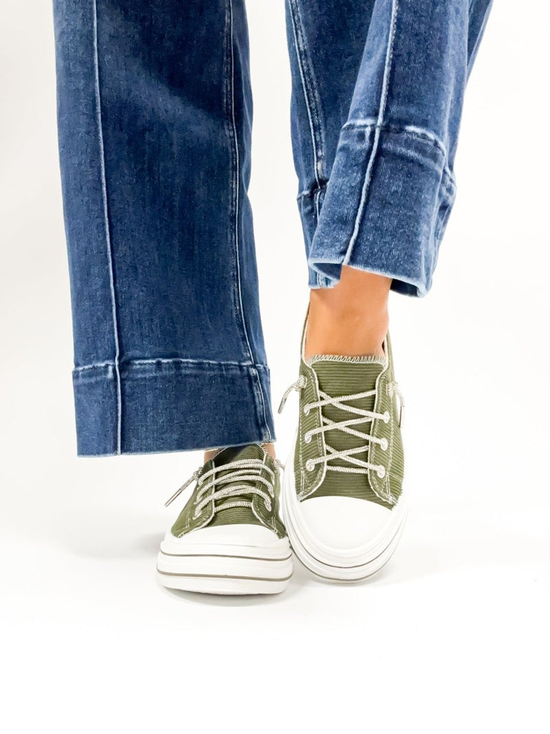 BLACK FRIDAY DEAL: Very G Khaki Rose Corduroy Sneakers