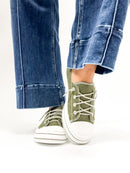 BLACK FRIDAY DEAL: Very G Khaki Rose Corduroy Sneakers - Macoma Boutique301 Sneakers