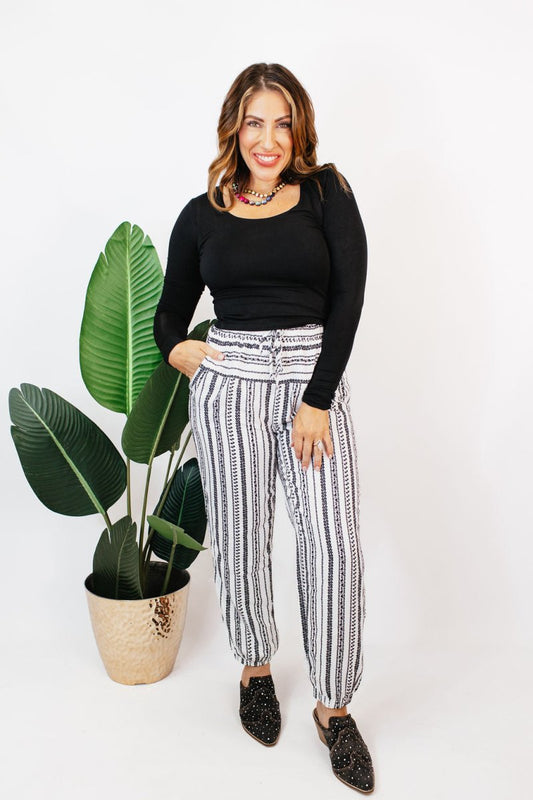 Black Out Lines Pants - FINAL SALE - Macoma Boutique210 Other Bottoms