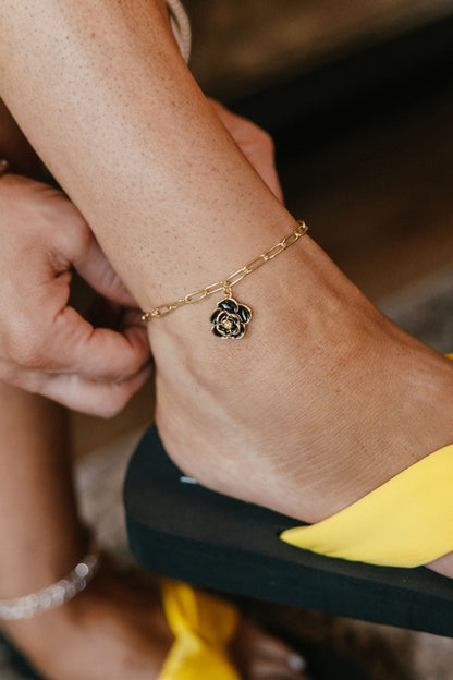 Black Rose Anklet - Macoma Boutique310 Accessories/Jewelry