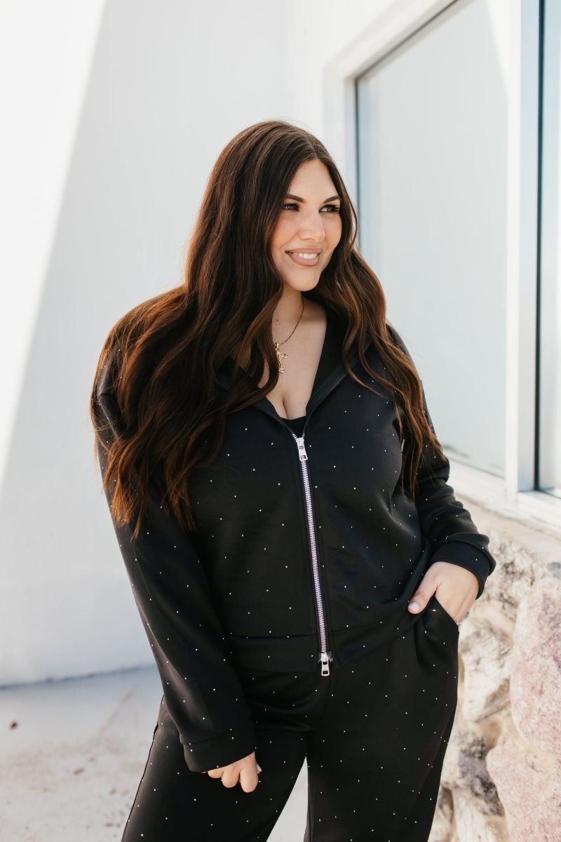 Blackout Jacket And Pants Set - Reg & Curvy - Macoma Boutique290 Loungewear/Sets