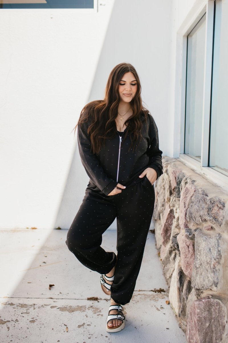 Blackout Jacket And Pants Set - Reg & Curvy - Macoma Boutique290 Loungewear/Sets