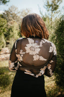 Bloom Boldly Top In Black - Macoma Boutique120 Long Sleeve