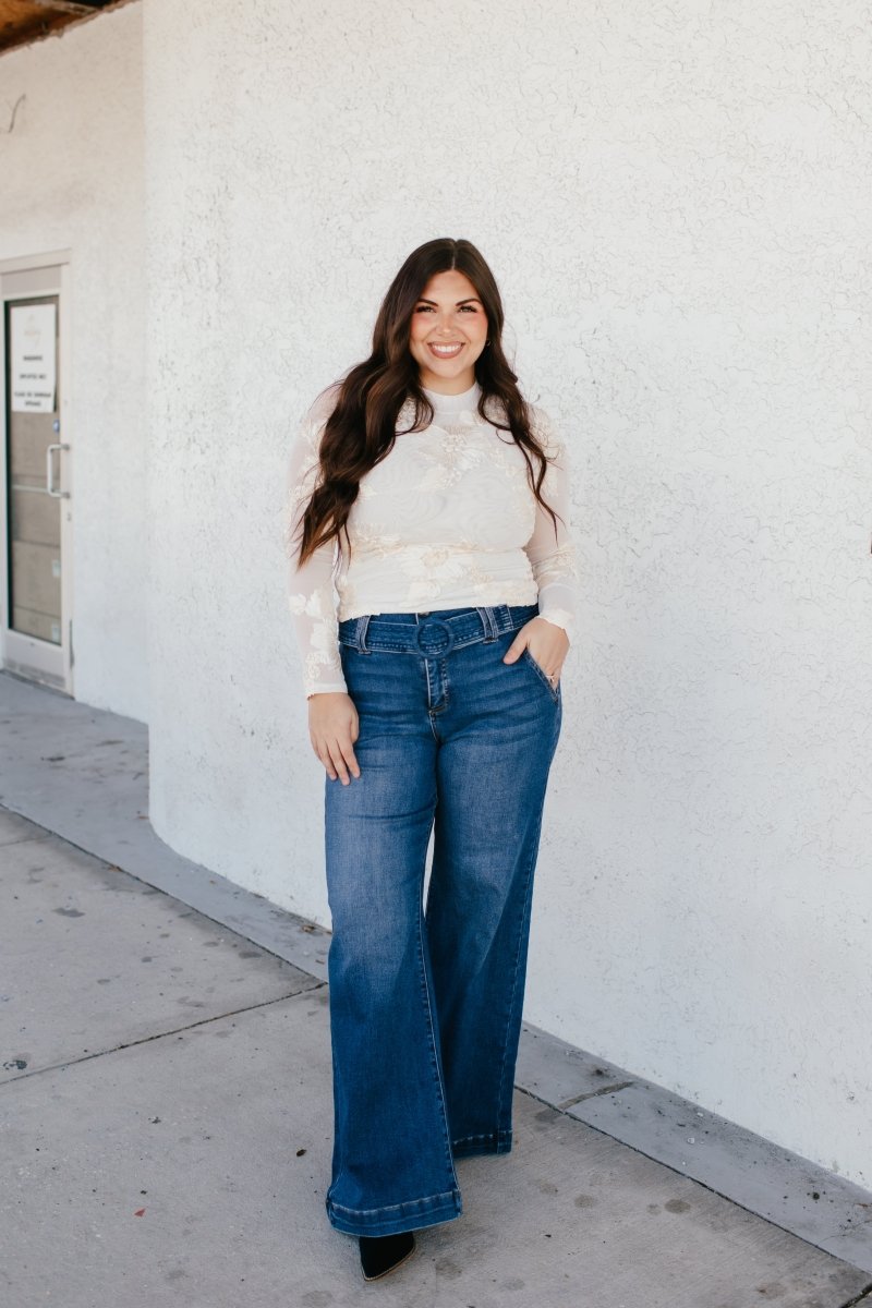 Bloom Boldly Top In Cream - Macoma Boutique120 Long Sleeve