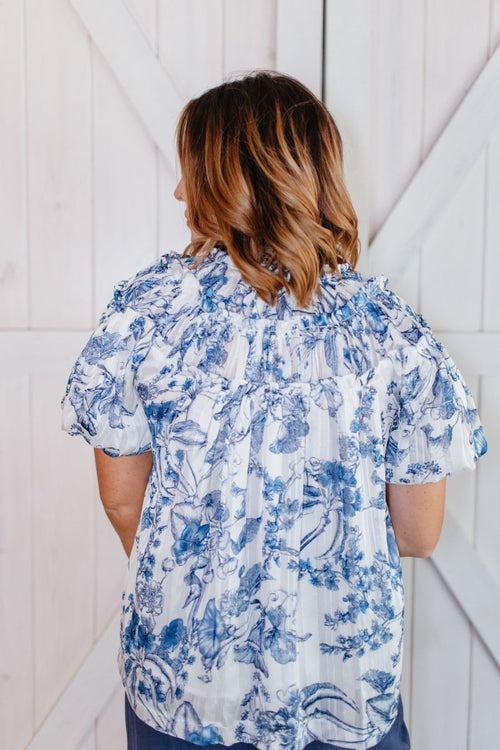 Blue For You Top - Reg/Curvy - FINAL SALE - Macoma Boutique100 Short Sleeve