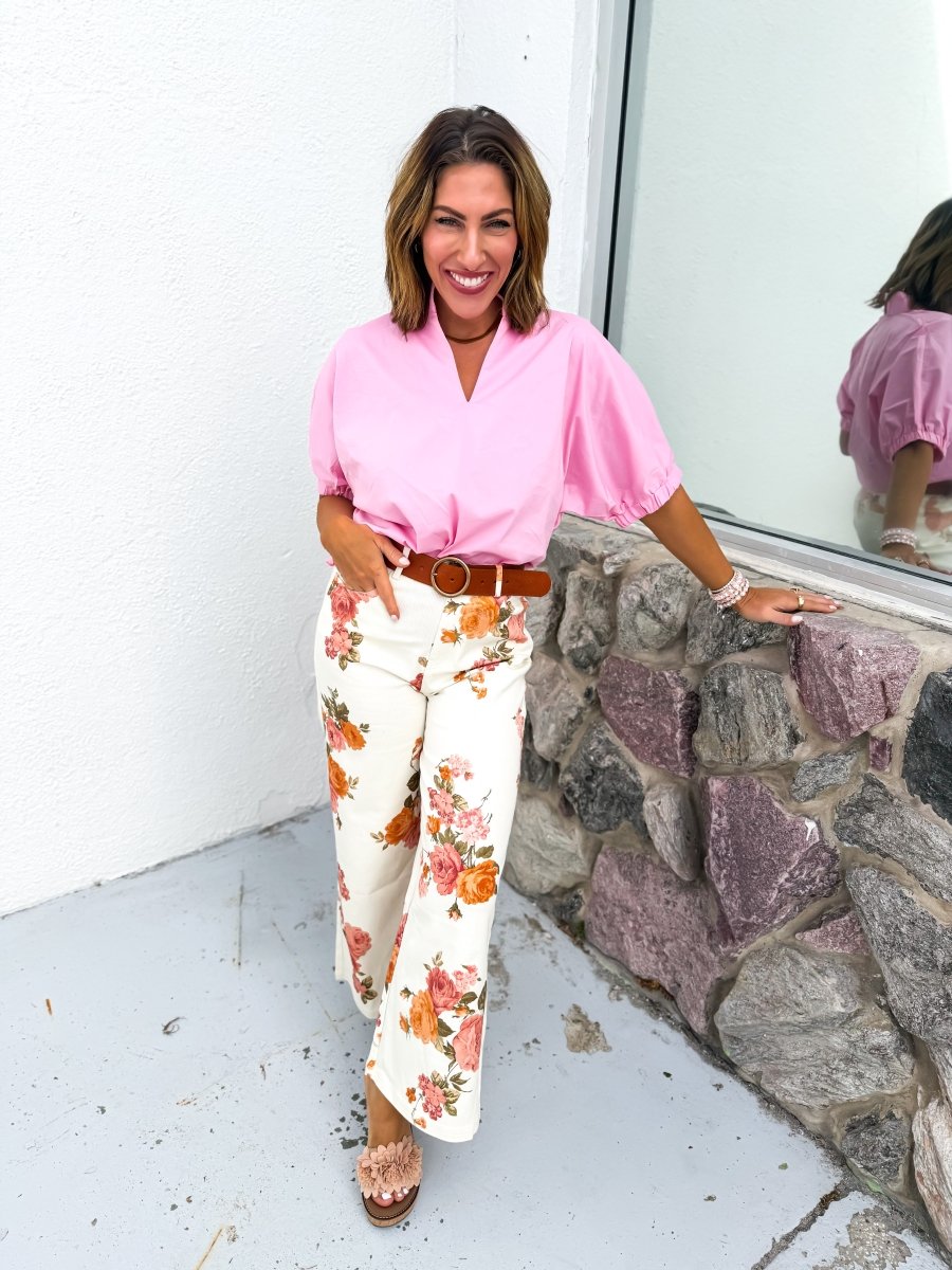 Blushing Beauty Top - Reg & Curvy - Macoma Boutique100 Short Sleeve