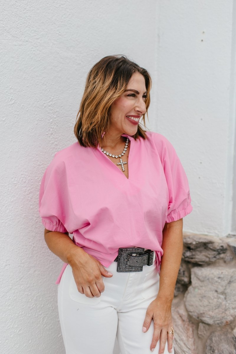 Blushing Beauty Top - Reg & Curvy - Macoma Boutique100 Short Sleeve