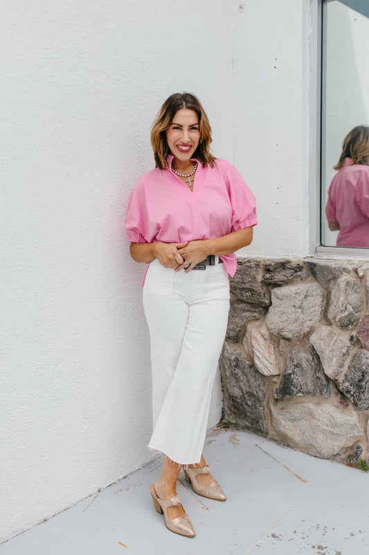 Blushing Beauty Top - Reg & Curvy - Macoma Boutique100 Short Sleeve