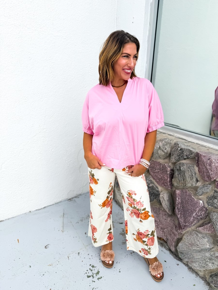 Blushing Beauty Top - Reg & Curvy - Macoma Boutique100 Short Sleeve