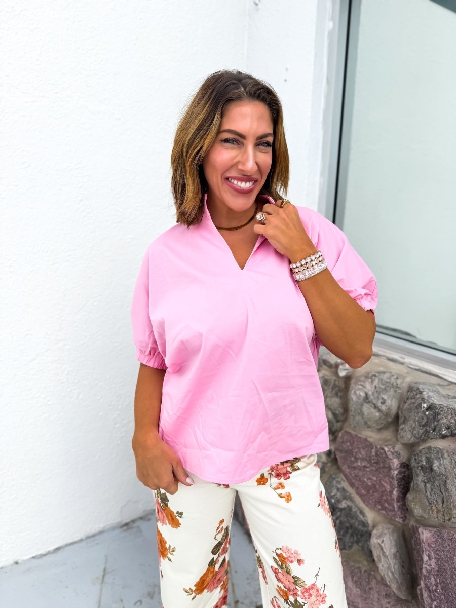 Blushing Beauty Top - Reg & Curvy - Macoma Boutique100 Short Sleeve