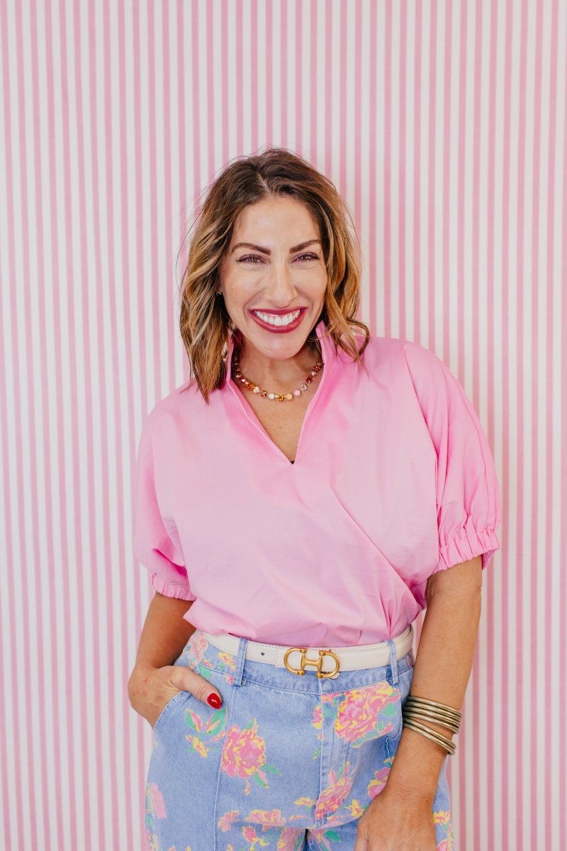 Blushing Beauty Top - Reg & Curvy - Macoma Boutique100 Short Sleeve