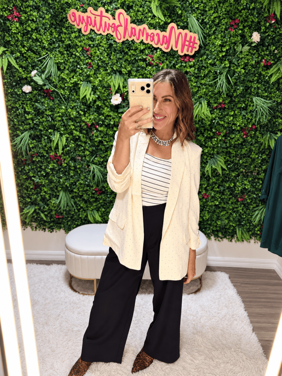 Boardroom Babe Blazer In Cream - Reg & Curvy - Macoma Boutique240 Jackets/Blazers
