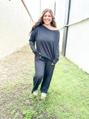 Boat Neck Corded Pullover - Reg/Curvy - FINAL SALE - Macoma Boutique130 Sweaters