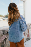 Botanical Blues Denim Shirt - Macoma Boutique120 Long Sleeve